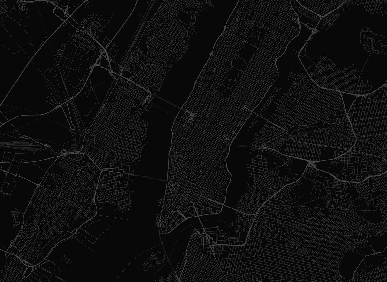 Stadtplan von Langenfeld als feine weiße Linien auf Schwarz